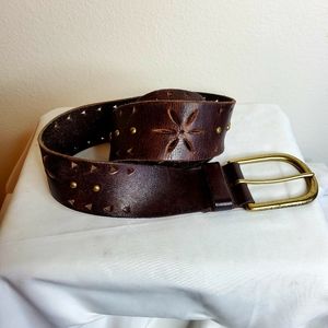 ALDO Womens brown leather belt size XL